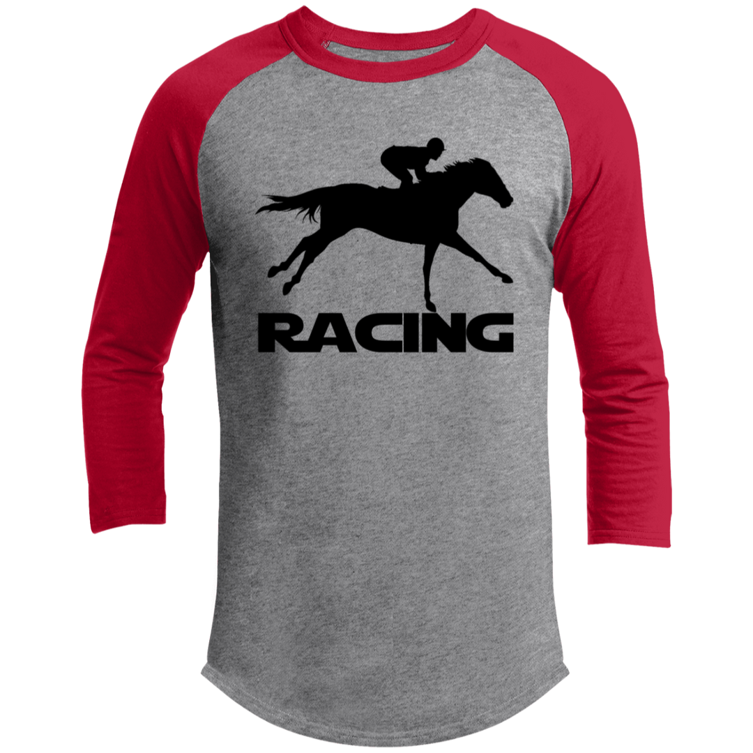 RACING (BLACK) 4HORSE T200 3/4 Raglan Sleeve Shirt