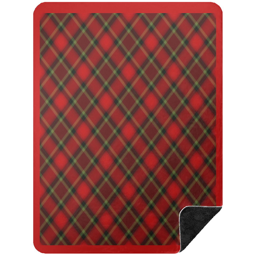 RED TARTAN BSHL Premium Black Sherpa Blanket 60x80