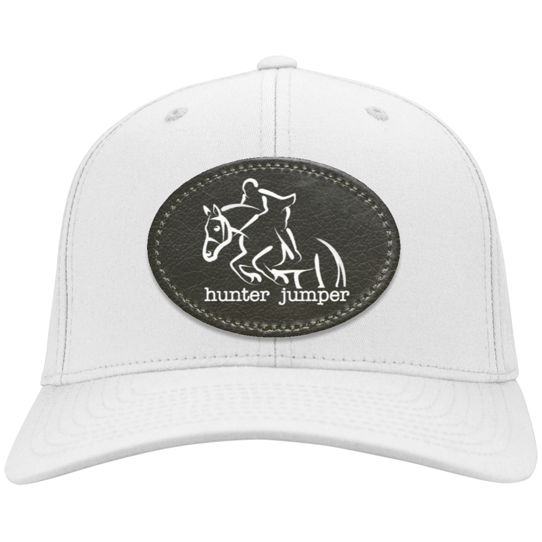 HUNTER JUMPER BLACK LEATHER CP80 Twill Cap - Patch