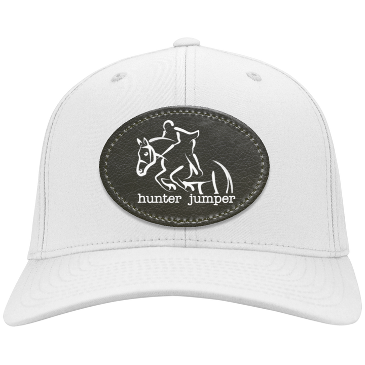 HUNTER JUMPER BLACK LEATHER CP80 Twill Cap - Patch
