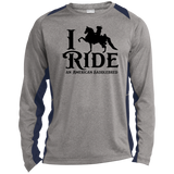 I RIDE AN AMERICAN SADDLEBRED ST361LS Long Sleeve Heather Colorblock Performance Tee