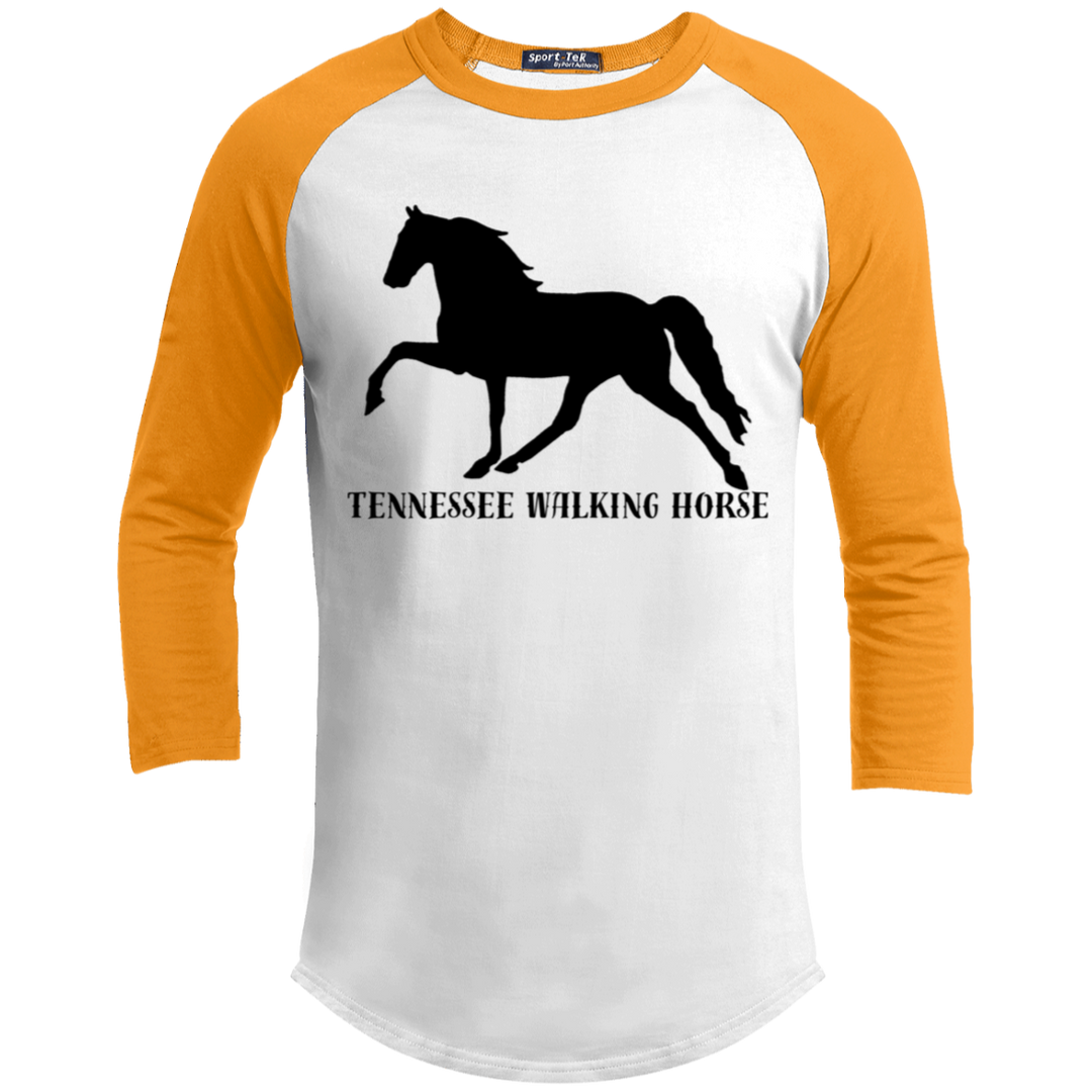 Tennessee Walker (black) 4HORSE YT200 Youth 3/4 Raglan Sleeve Shirt