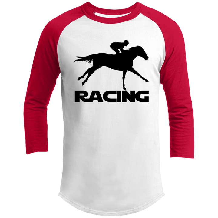 RACING (BLACK) 4HORSE T200 3/4 Raglan Sleeve Shirt