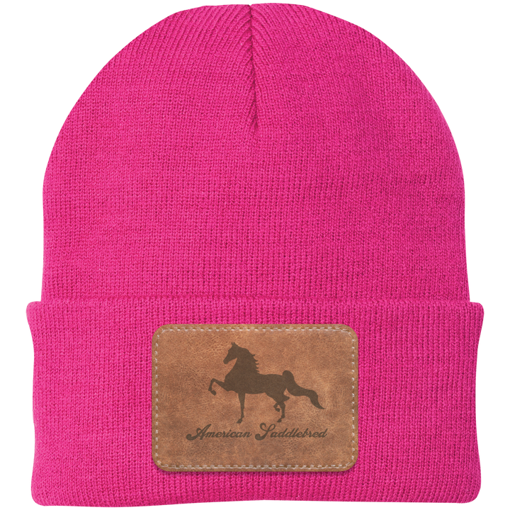 AMERICAN SADDLEBRED ON LEATHER CP90 Knit Cap - Patch