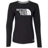 RESTING MARE FACE (white) 64LTTX Ladies’ Essential Dri-Power Long Sleeve Tee