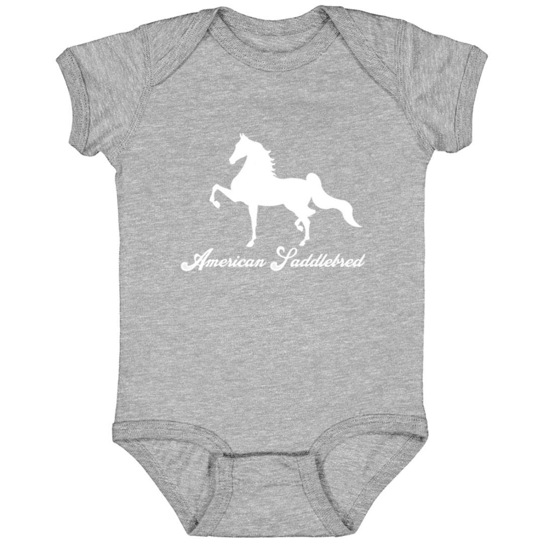 AMERICAN SADDLEBRED (DESIGN 1) WHITE 4HORSE 4424 Infant Fine Jersey Bodysuit