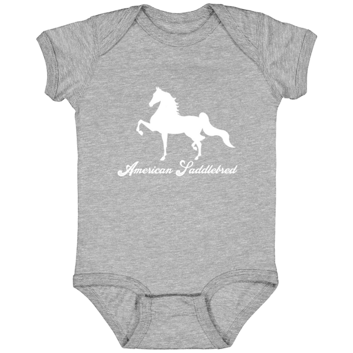 AMERICAN SADDLEBRED (DESIGN 1) WHITE 4HORSE 4424 Infant Fine Jersey Bodysuit