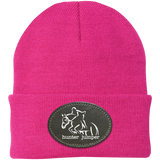 HUNTER JUMPER BLACK LEATHER CP90 Knit Cap - Patch