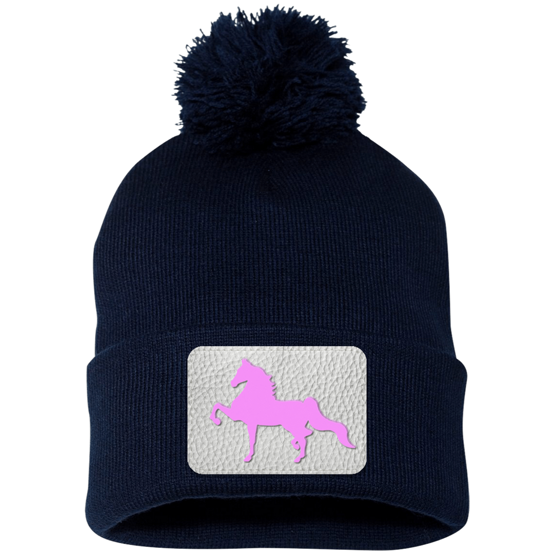 AMERICAN SADDLEBRED PINK SP15 Pom Pom Knit Cap - Patch