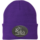 HUNTER JUMPER BLACK LEATHER CP90 Knit Cap - Patch