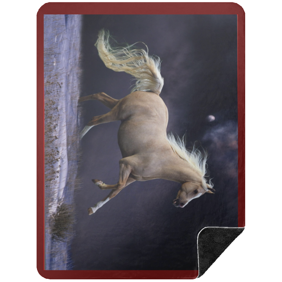 PALOMINO HORSE 1 BSHL Premium Black Sherpa Blanket 60x80