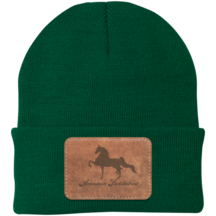 AMERICAN SADDLEBRED ON LEATHER CP90 Knit Cap - Patch