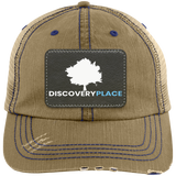 DISCOVERY PLACE RECTANGLE PATCH 6990 Distressed Unstructured Trucker Cap - Patch