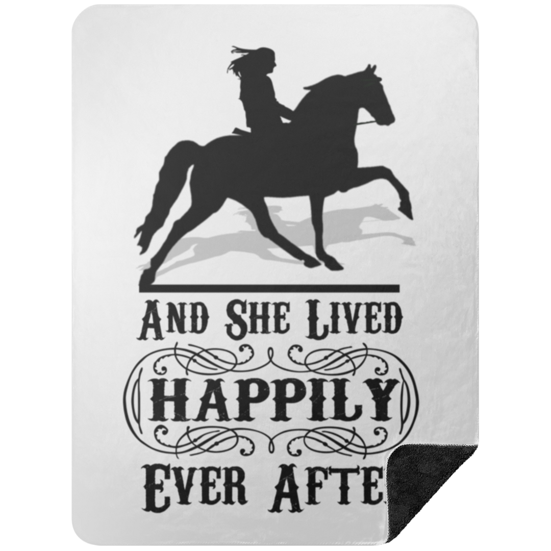 SHE LIVED HAPPILY EVER AFTER BLANKET TWH PLEASURE BSHL Premium Black Sherpa Blanket 60x80