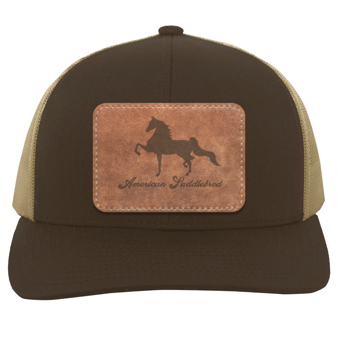 AMERICAN SADDLEBRED ON LEATHER 104C Trucker Snap Back - Patch