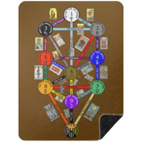 KABBAHLAH TREE OF LIFE DESIGN 2 4HORSE BSHL Premium Black Sherpa Blanket 60x80