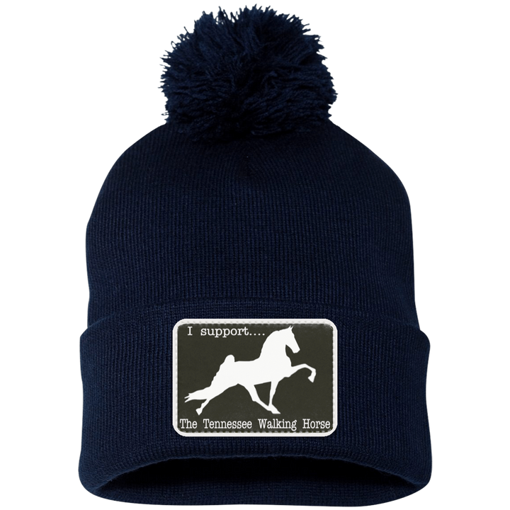 I SUPPORT THE TWH -RECTANGLE SP15 Pom Pom Knit Cap - Patch