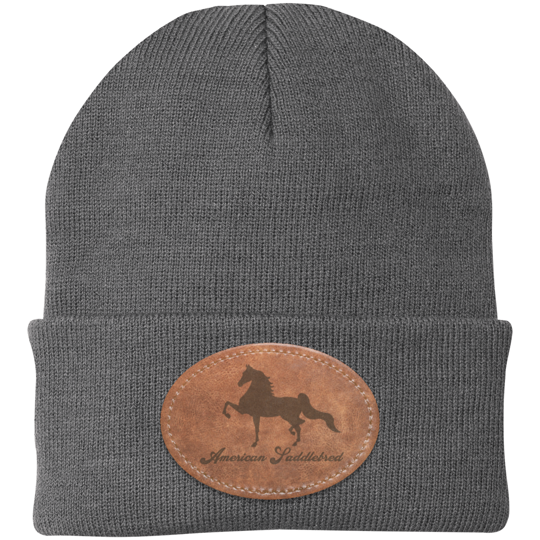 AMERICAN SADDLEBRED ON LEATHER CP90 Knit Cap - Patch