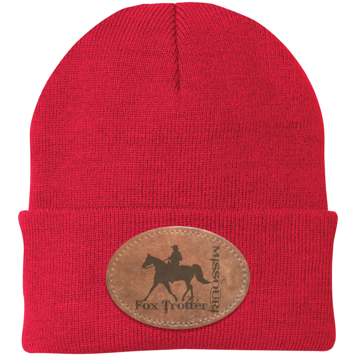 MISSOURI FOX TROTTER ON LEATHER CP90 Knit Cap - Patch