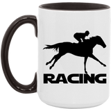 RACING (BLACK) 4HORSE AM15OZ 15oz. Accent Mug
