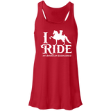 I RIDE AN AMERICAN SADDLEBRED (WHITE) B8800 Flowy Racerback Tank
