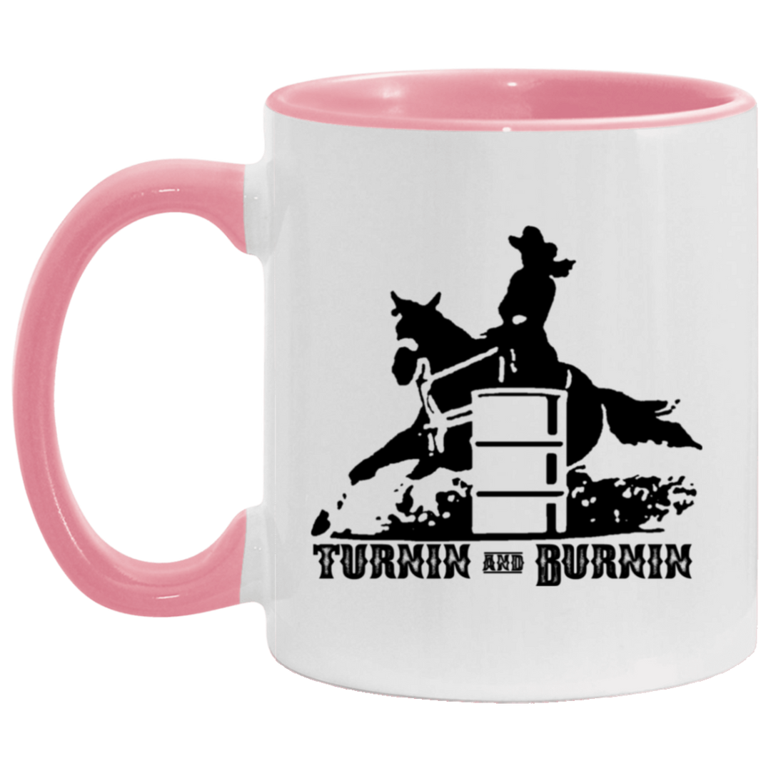 TURNIN AND BURNIN BARREL RACING 4HORSE AM11OZ 11 oz. Accent Mug