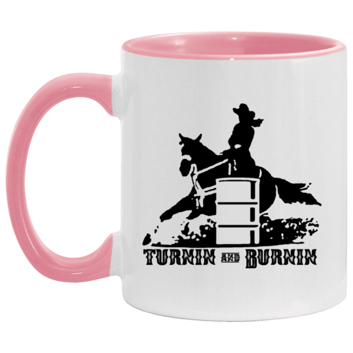 TURNIN AND BURNIN BARREL RACING 4HORSE AM11OZ 11 oz. Accent Mug