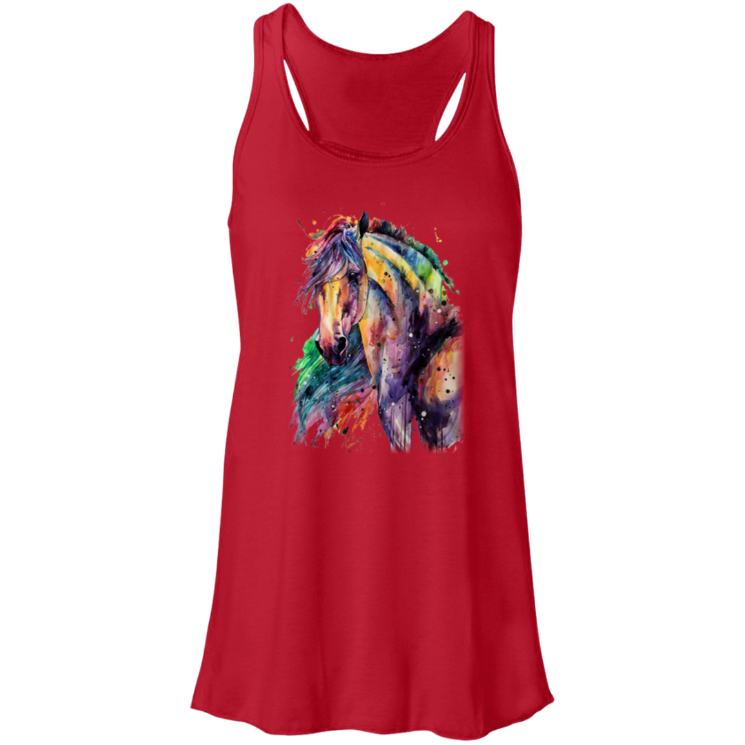 EQUINE ABSTRACT 1 4HORSE B8800 Flowy Racerback Tank