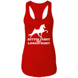 SITTIN TIGHT LOOKIN RIGHT TWH PERFORMANCE(WHITE) NL1533 Ladies Ideal Racerback Tank