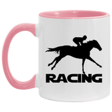 RACING (BLACK) 4HORSE AM11OZ 11 oz. Accent Mug