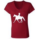 Missouri Fox Trotter LADY FINAL ART WHITE B6005 Ladies' Jersey V-Neck T-Shirt
