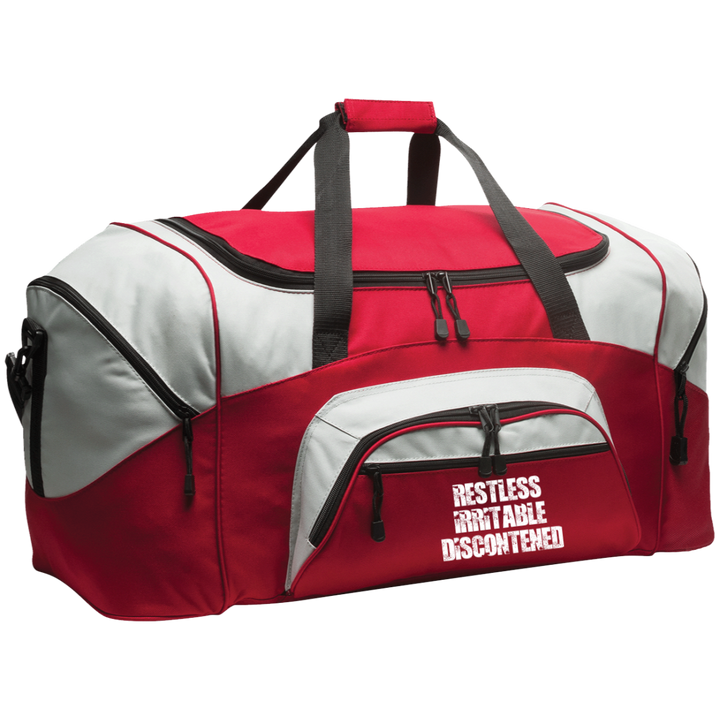 RESTLESS IRRITABLE DISCONTENTED WHT (RECOVERY) BG99 Colorblock Sport Duffel