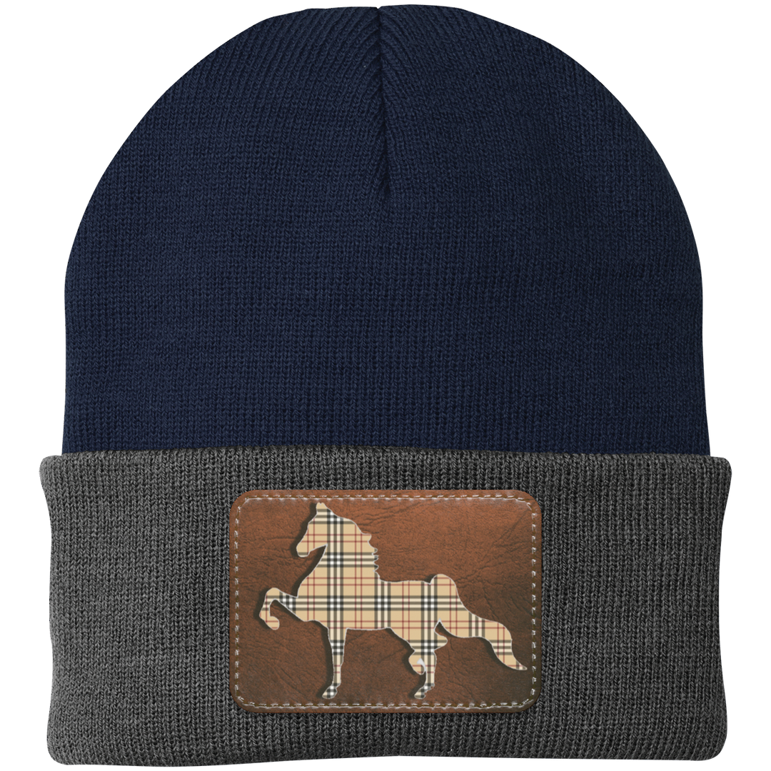 AMERICAN SADDLEBRED LEATHER PATCH (BURBURY) CP90 Knit Cap - Patch