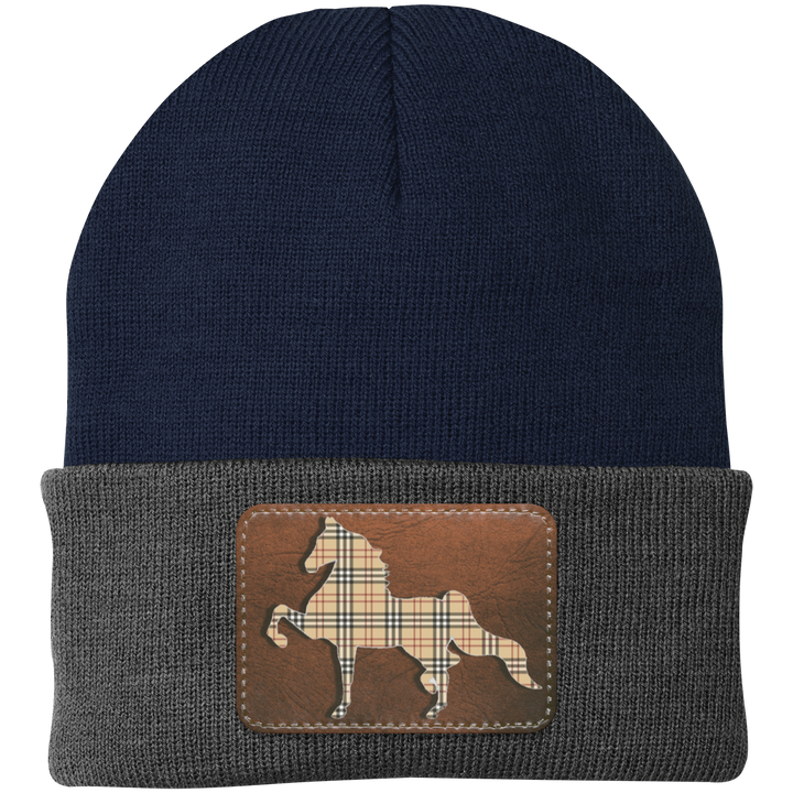 AMERICAN SADDLEBRED LEATHER PATCH (BURBURY) CP90 Knit Cap - Patch