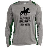 HAPPILY EVER AFTER (TWH Pleasure) Blk ST361LS Long Sleeve Heather Colorblock Performance Tee