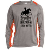 HAPPILY EVER AFTER (TWH Pleasure) Blk ST361LS Long Sleeve Heather Colorblock Performance Tee
