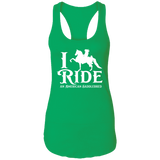 I RIDE AN AMERICAN SADDLEBRED (WHITE) NL1533 Ladies Ideal Racerback Tank