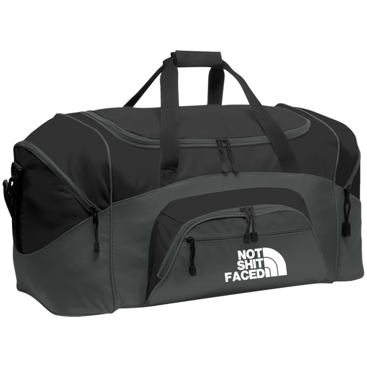 NOT SHIT FACED (WHITE) BG99 Colorblock Sport Duffel