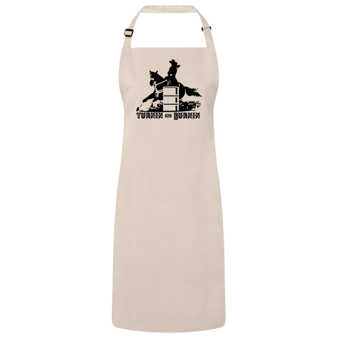 TURNIN AND BURNIN BARREL RACING 4HORSE RP150 Sustainable Unisex Bib Apron
