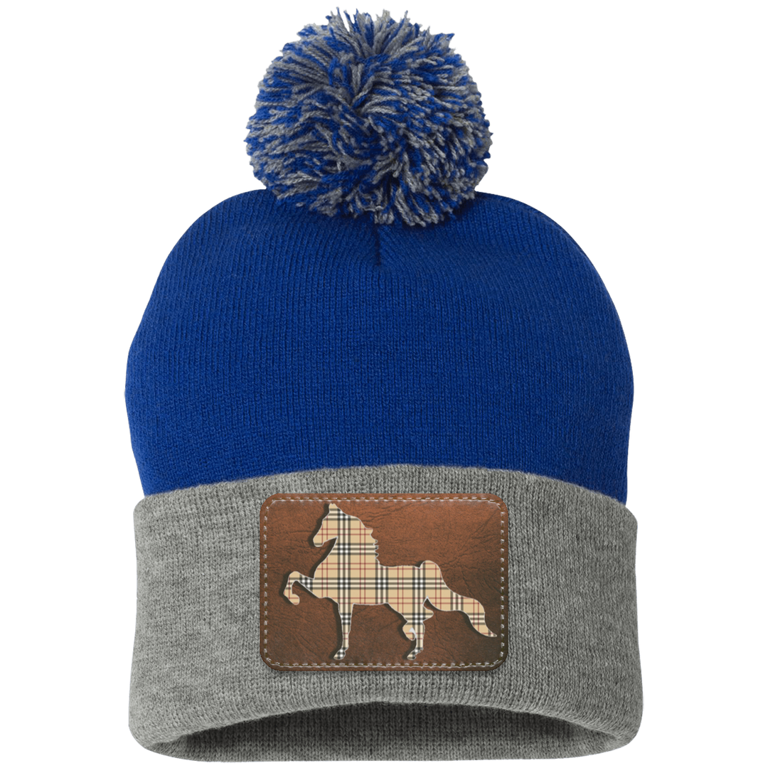 AMERICAN SADDLEBRED LEATHER PATCH (BURBURY) SP15 Pom Pom Knit Cap - Patch
