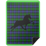 BLUE GREEN TARTAN TWH PERFORMANCE BSHL Premium Black Sherpa Blanket 60x80