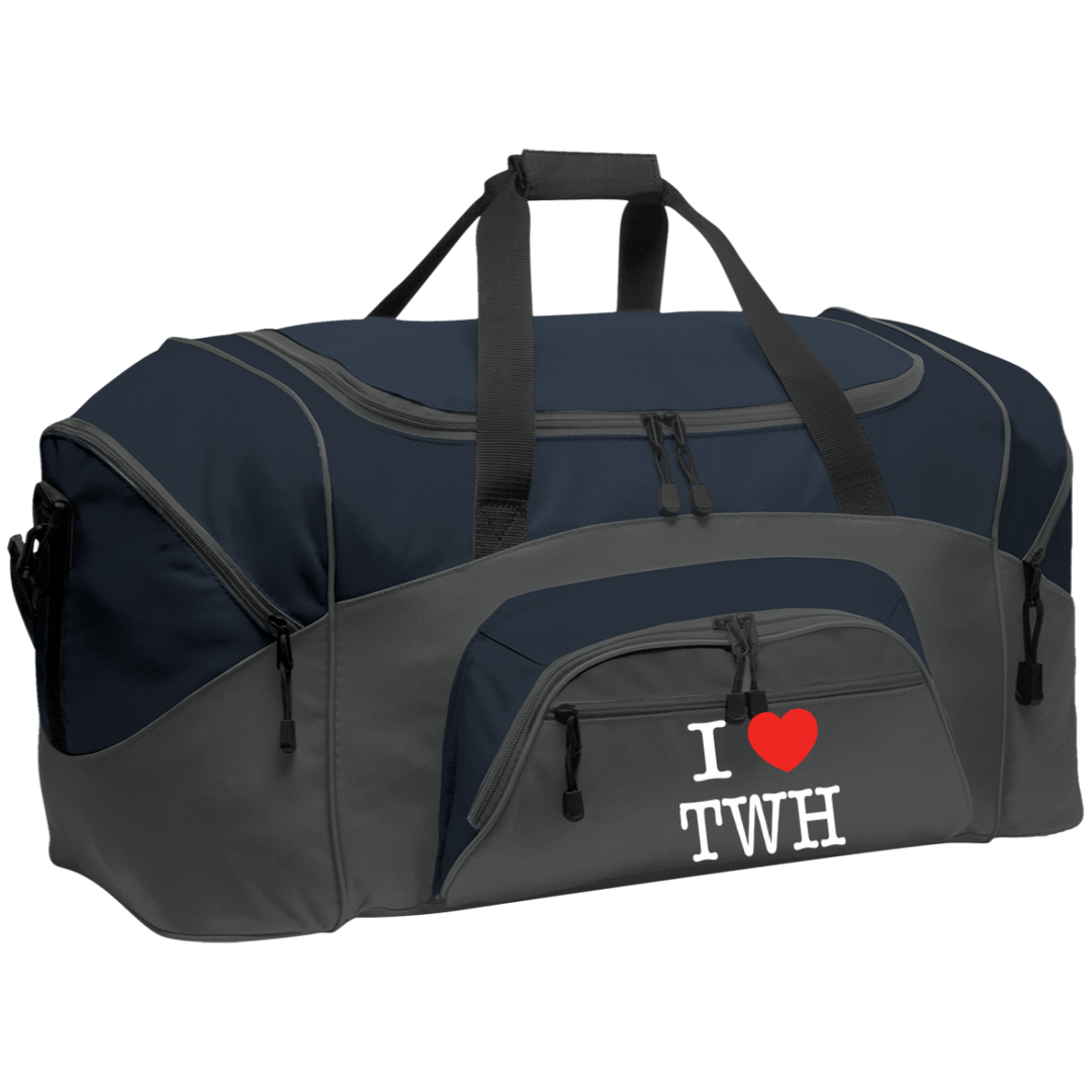 I LOVE TWH WHITE BG99 Colorblock Sport Duffel