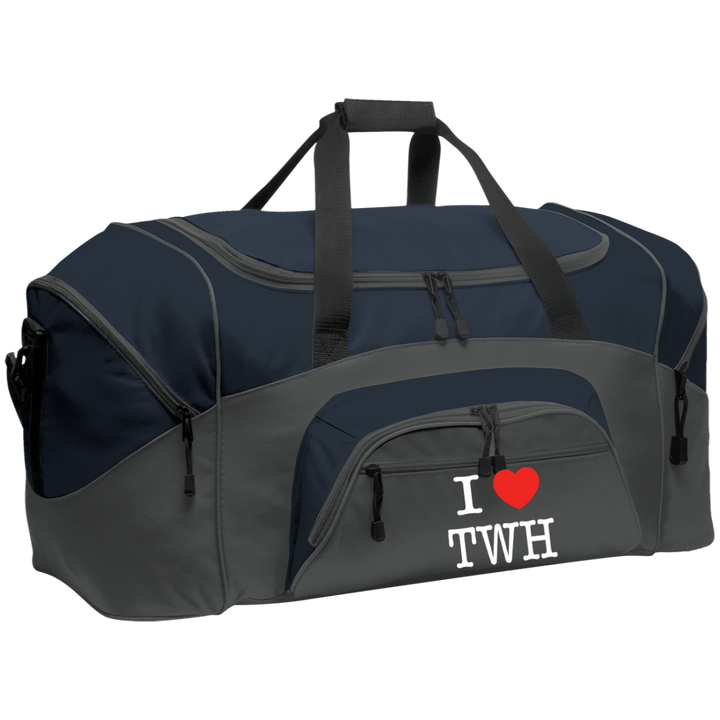 I LOVE TWH WHITE BG99 Colorblock Sport Duffel