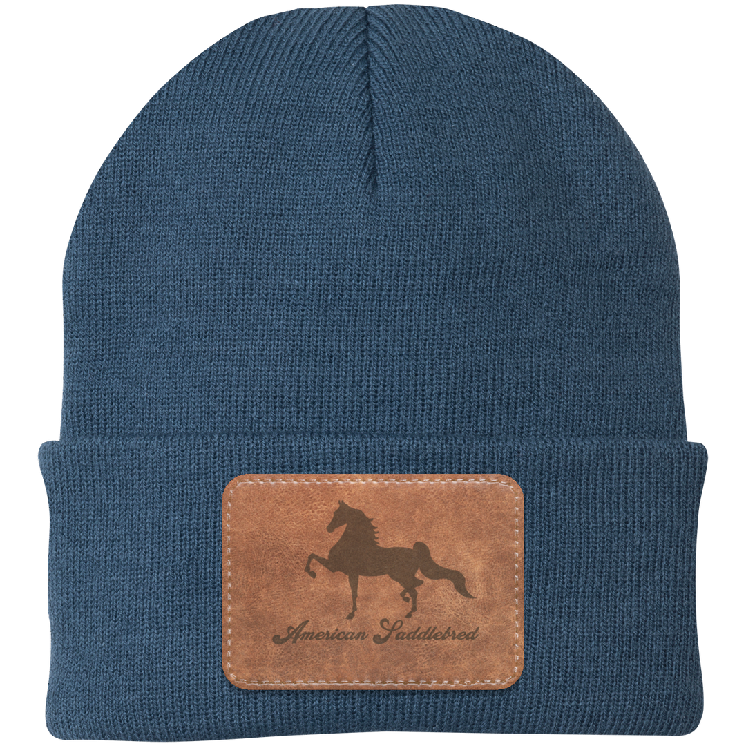 AMERICAN SADDLEBRED ON LEATHER CP90 Knit Cap - Patch