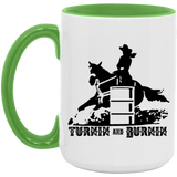 TURNIN AND BURNIN BARREL RACING 4HORSE AM15OZ 15oz. Accent Mug