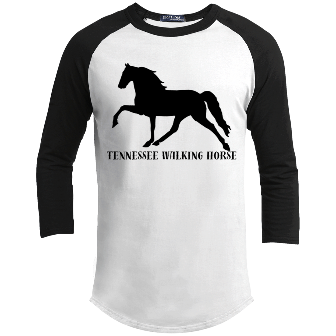 Tennessee Walker (black) 4HORSE YT200 Youth 3/4 Raglan Sleeve Shirt
