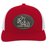HUNTER JUMPER BLACK LEATHER 104C Trucker Snap Back - Patch
