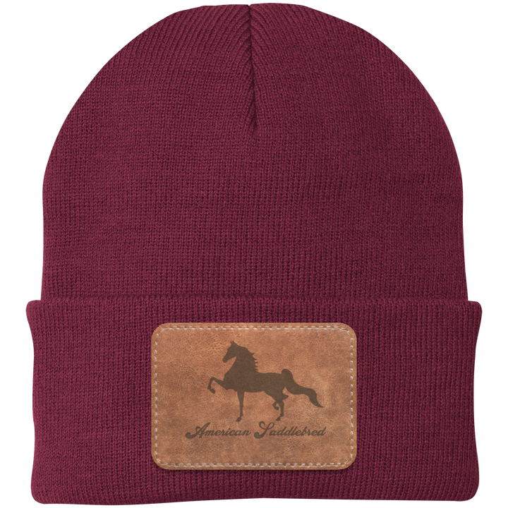 AMERICAN SADDLEBRED ON LEATHER CP90 Knit Cap - Patch