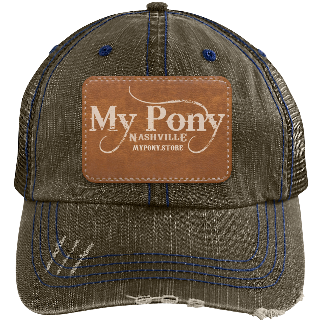 MY PONY NASHVILLE 6990 Distressed Unstructured Trucker Cap - Patch