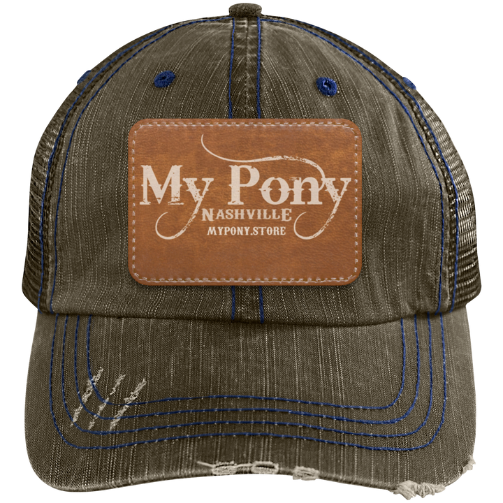 MY PONY NASHVILLE 6990 Distressed Unstructured Trucker Cap - Patch